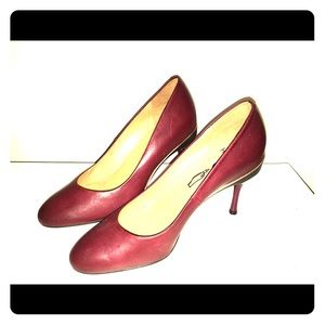 Burgundy leather TANYA HEATH heels